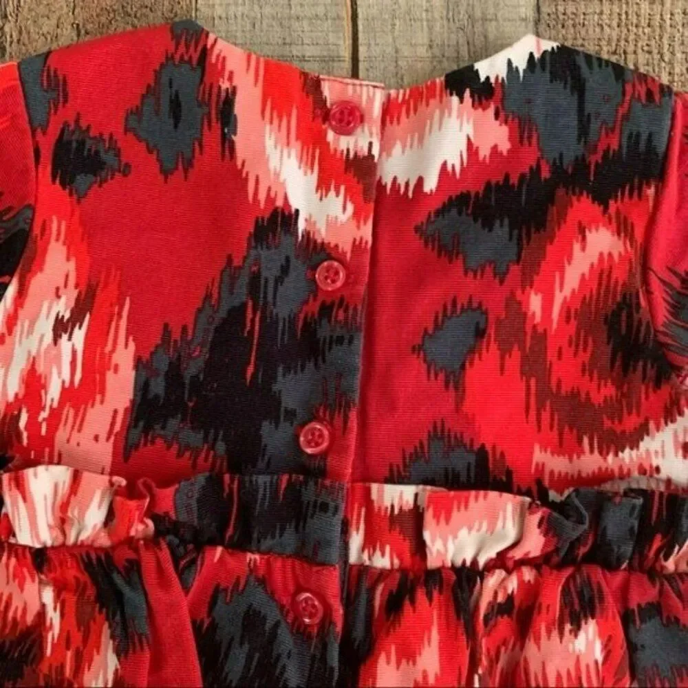 Gap Baby Girl Size 18-24M Dress In Red And Black Flowers